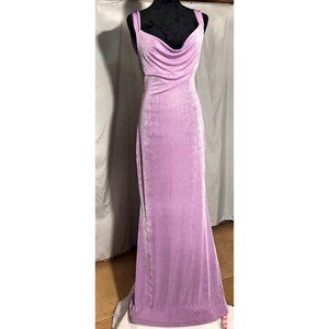 NWT Cider Lavendar Gown with Low Cowl Neckline, Medium